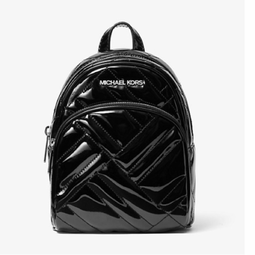 NWT Michael Kors ABBEY XS MINI Backpack Black Silver